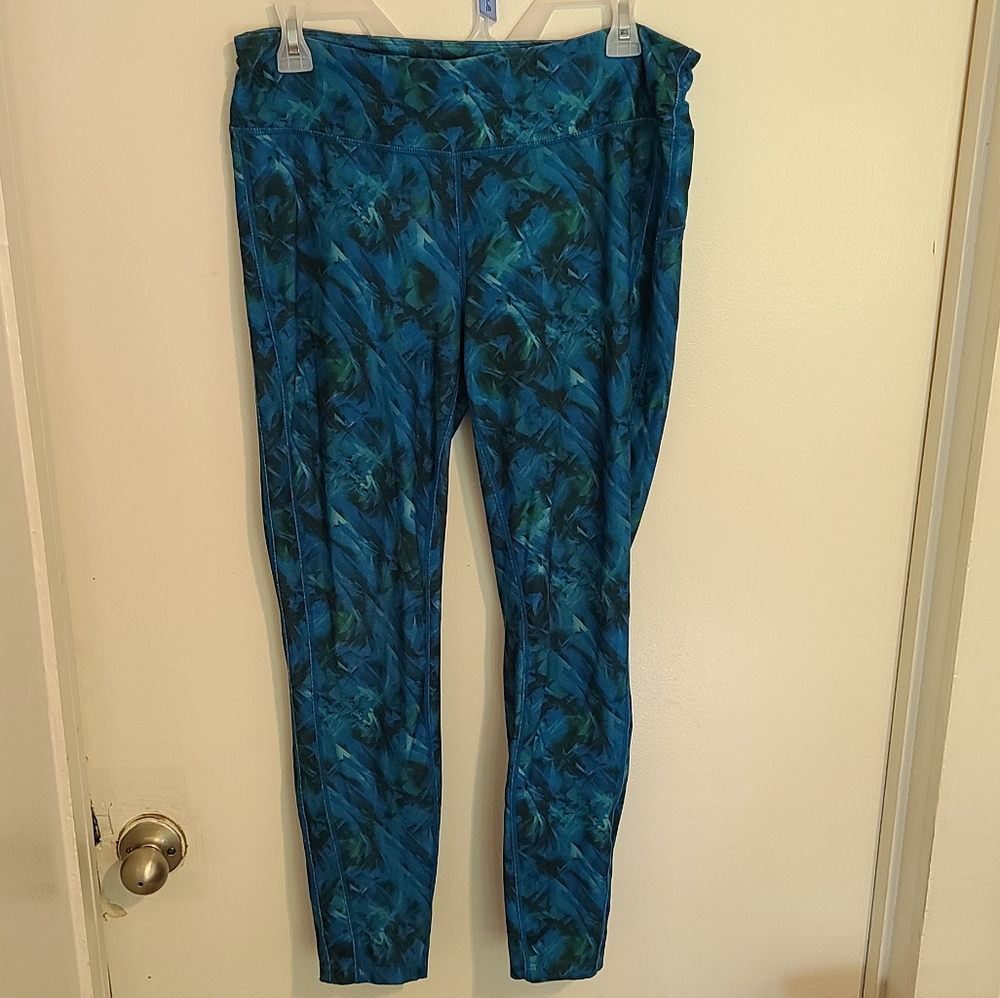 🌼3 for 22🌼Athletic Blue Printed Leggings sz Med